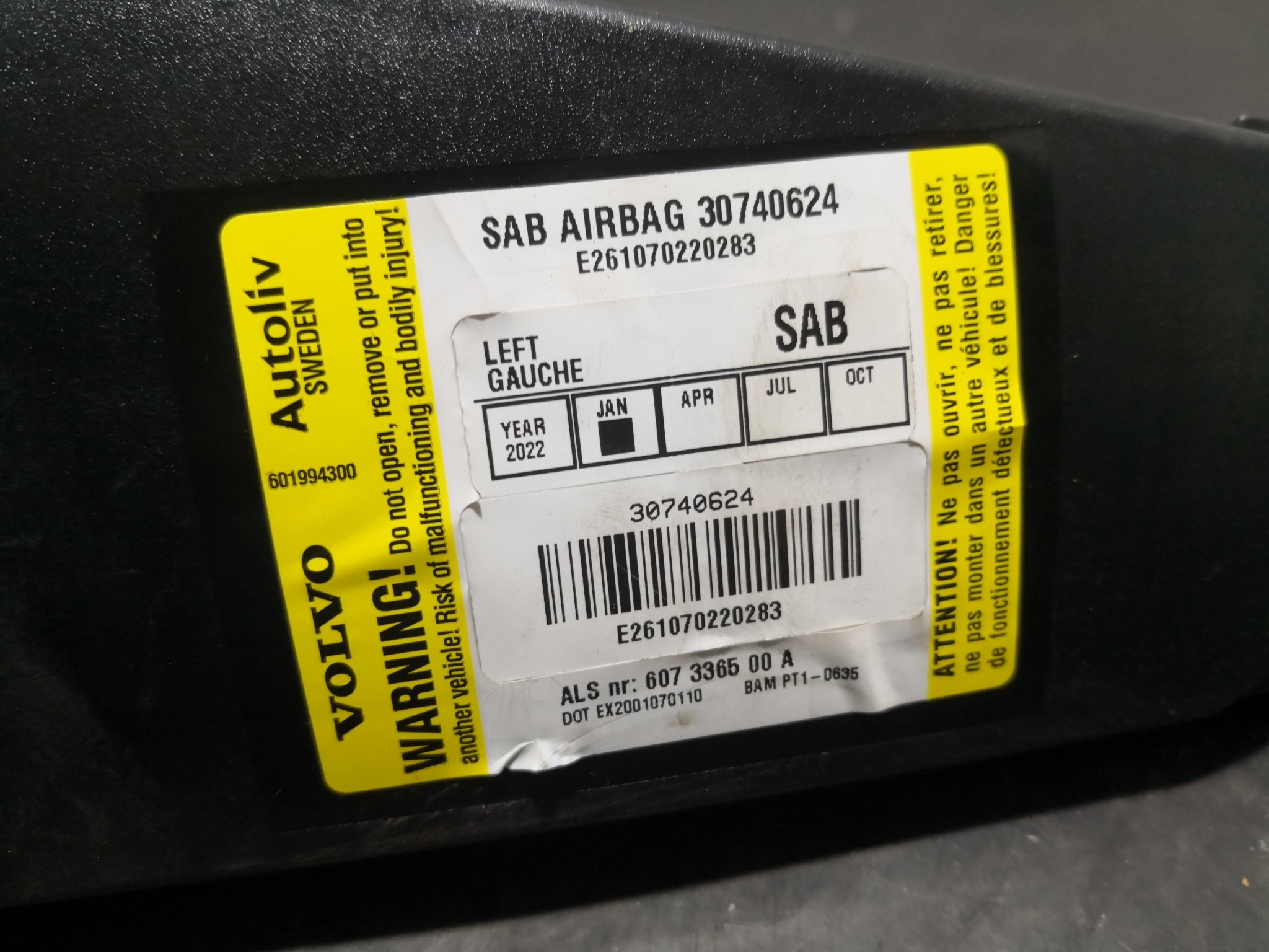 Airbag Banco Esq VOLVO C30 (533) | 06 - 13 Imagem-1