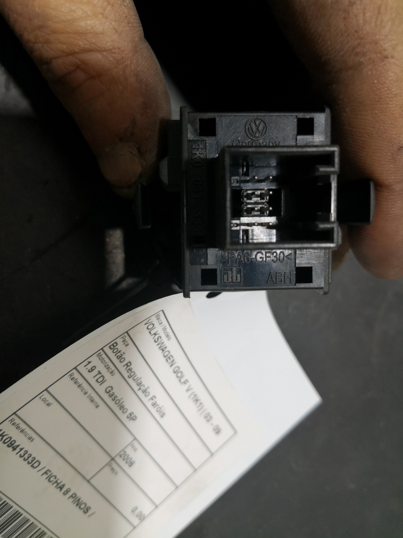 Botão Regulação Faróis VOLKSWAGEN GOLF V (1K1) | 03 - 09 Imagem-2