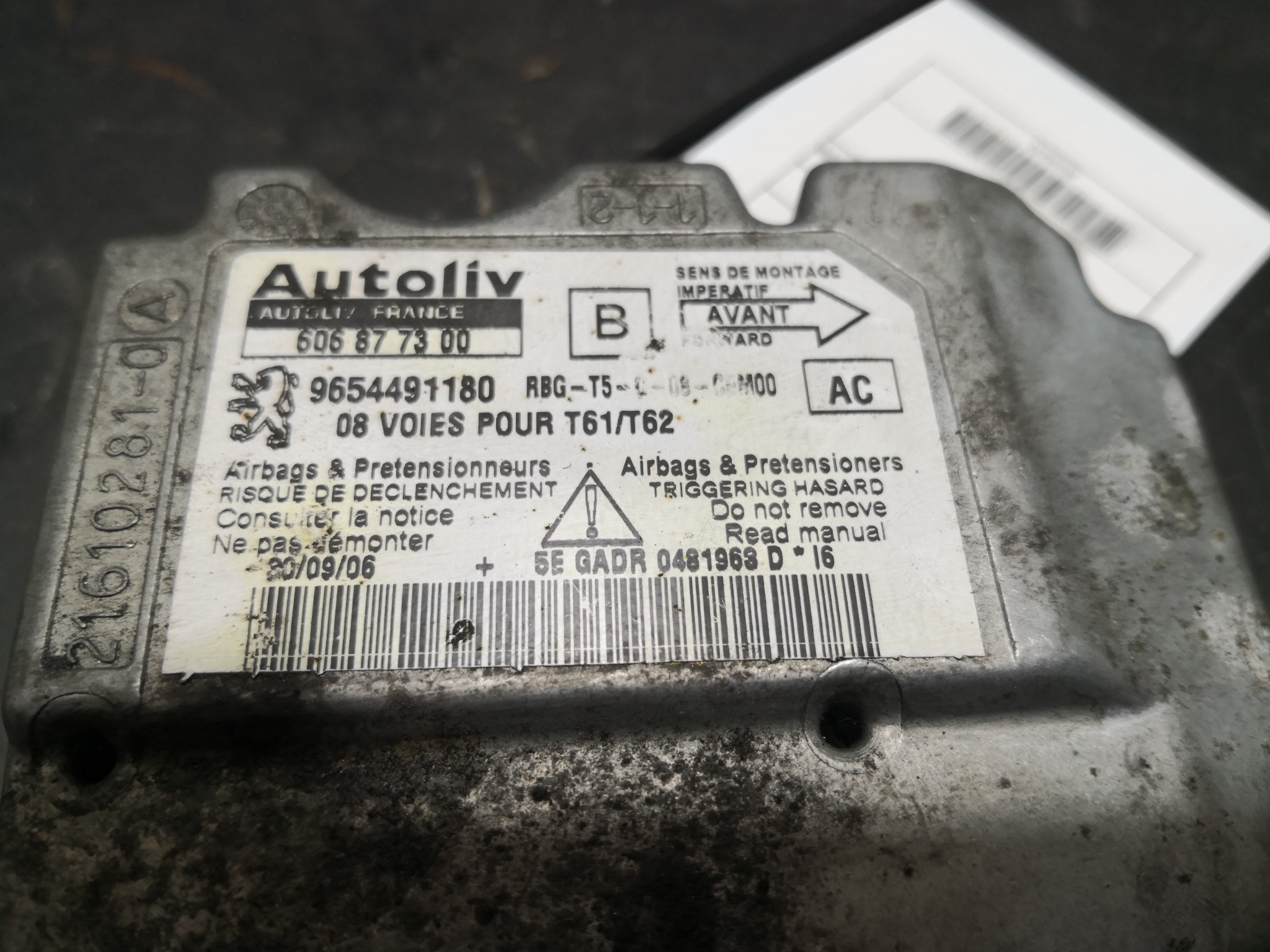 Centralina de Airbags PEUGEOT 307 SW (3H) | 02 - 09 Imagem-1