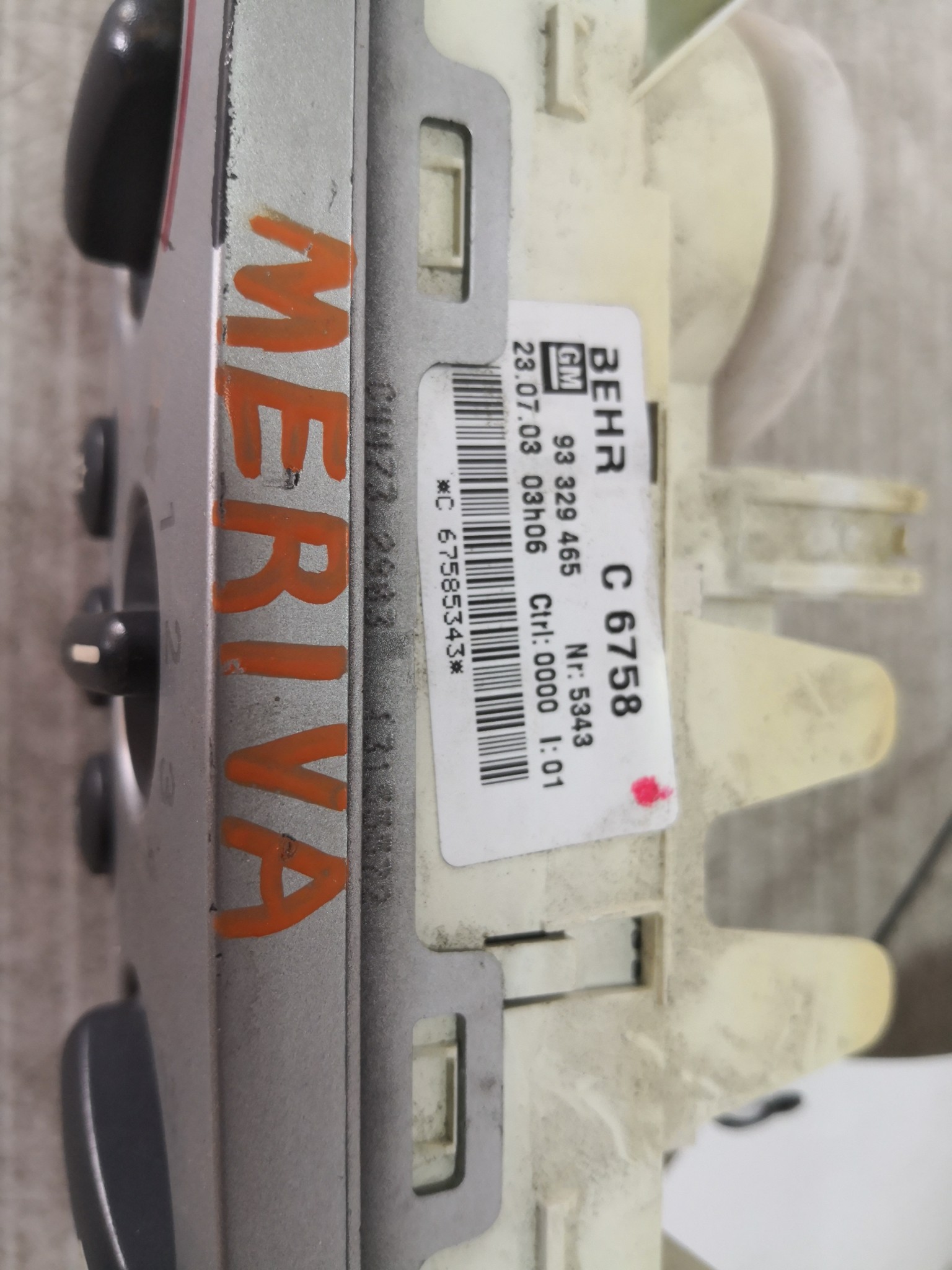 Comando Sofagem OPEL MERIVA A Veículo multiuso (X03) | 03 - 10 Imagem-1