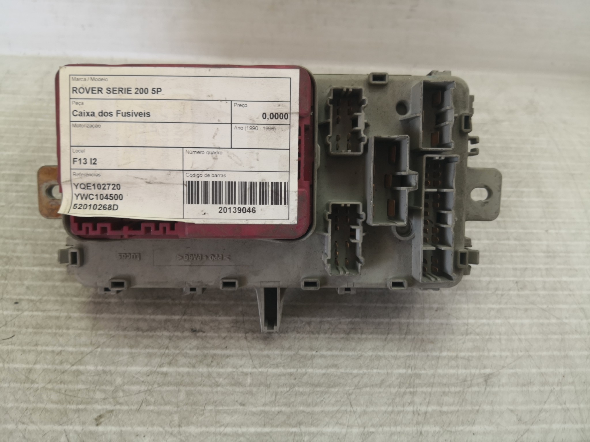 Caixa dos Fusíveis ROVER - ID S_29045