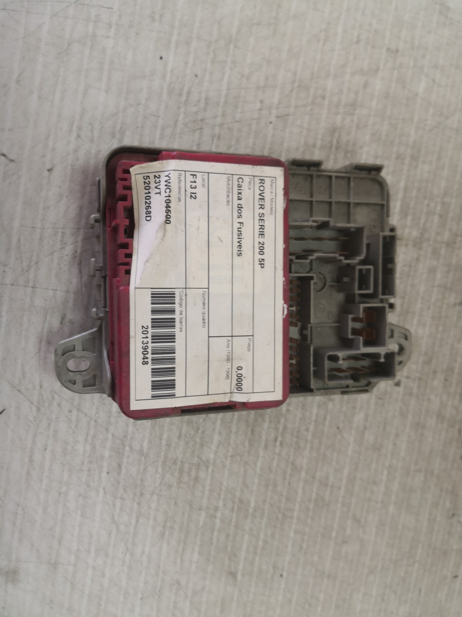 Caixa dos Fusíveis ROVER - ID S_29047