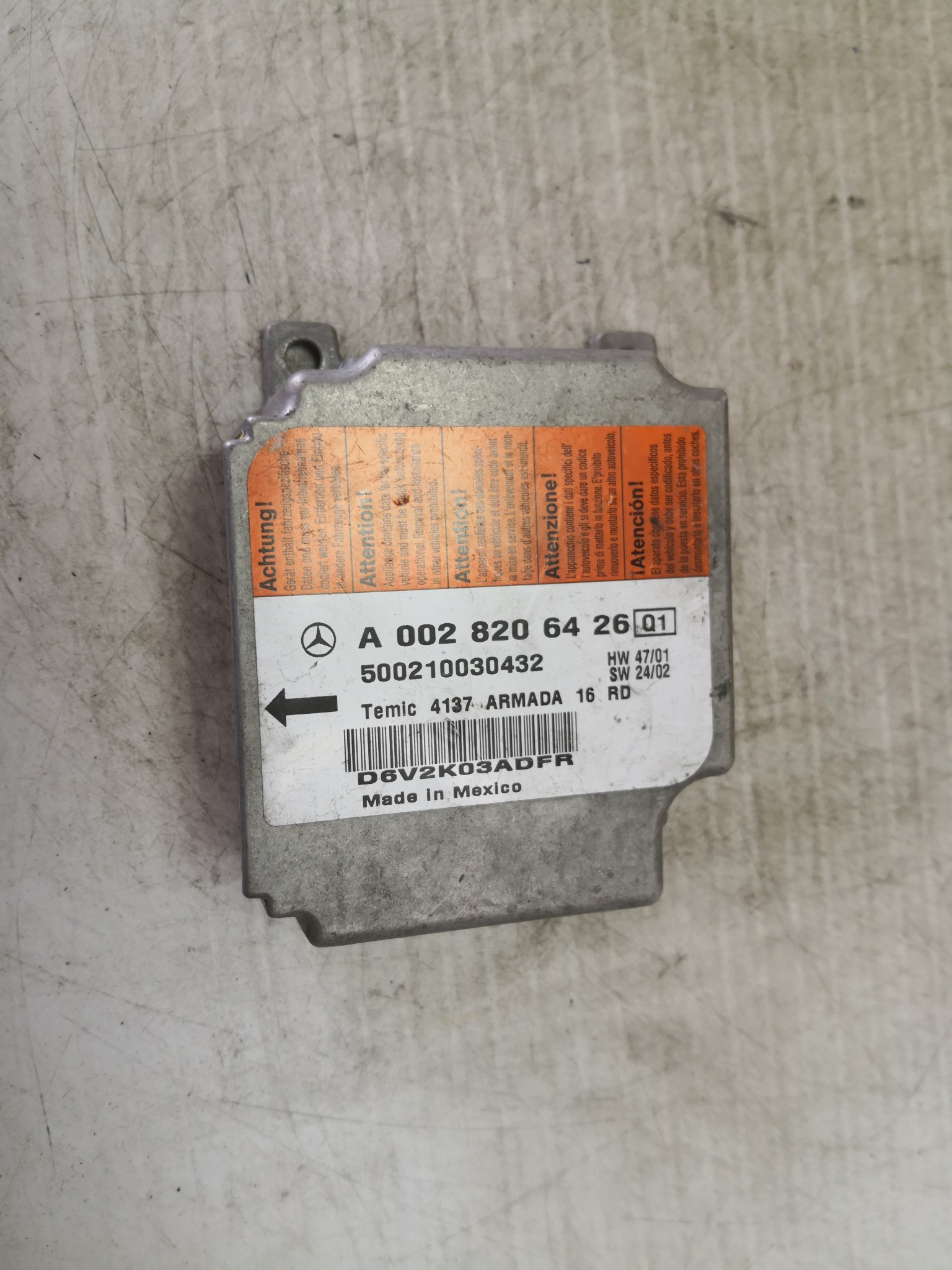 Centralina de Airbags MERCEDES-BENZ E-CLASS (W211) | 02 - 09 Imagem-2