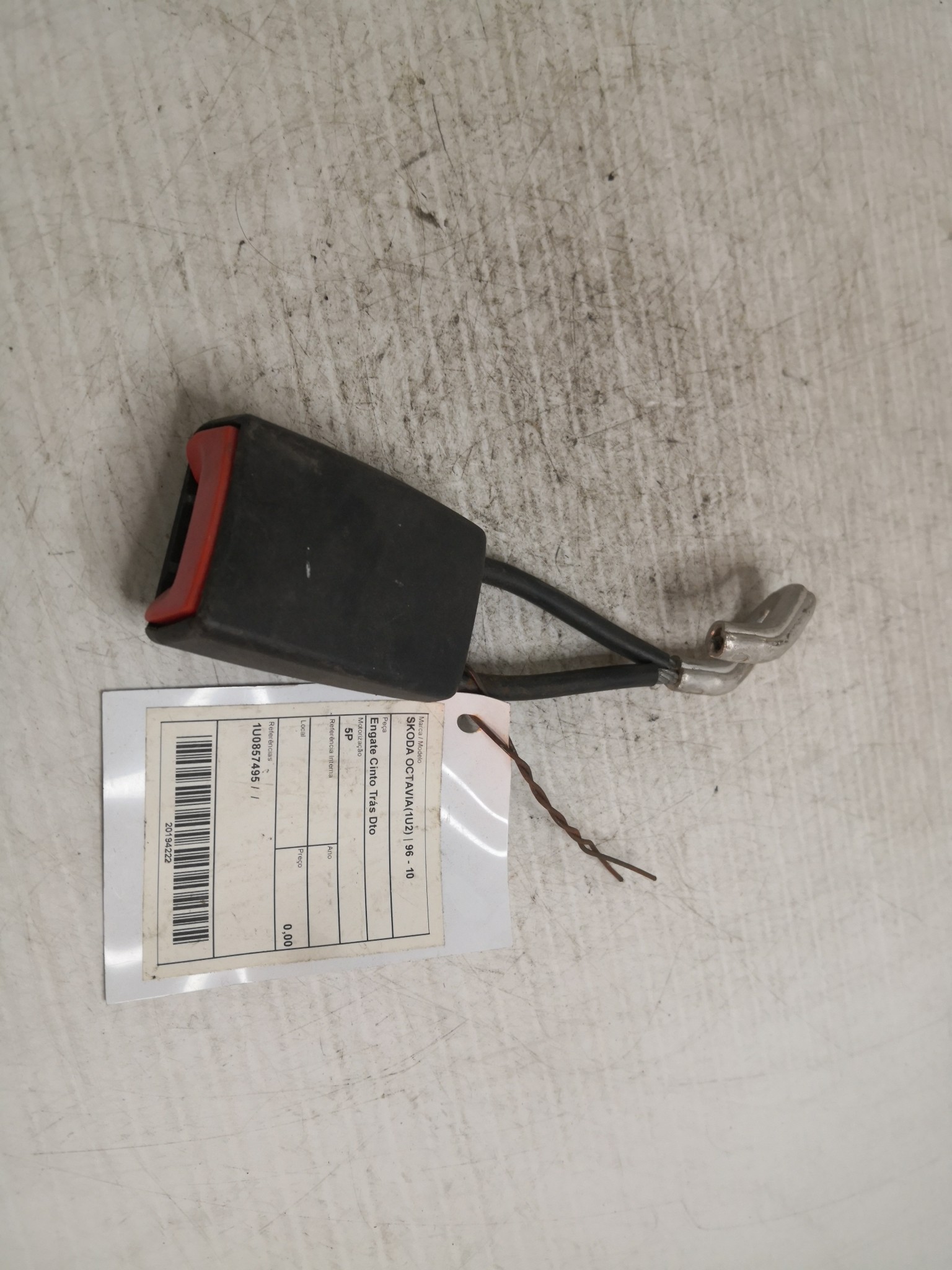 Engate Cinto Trás Dto SKODA - ID S_54221