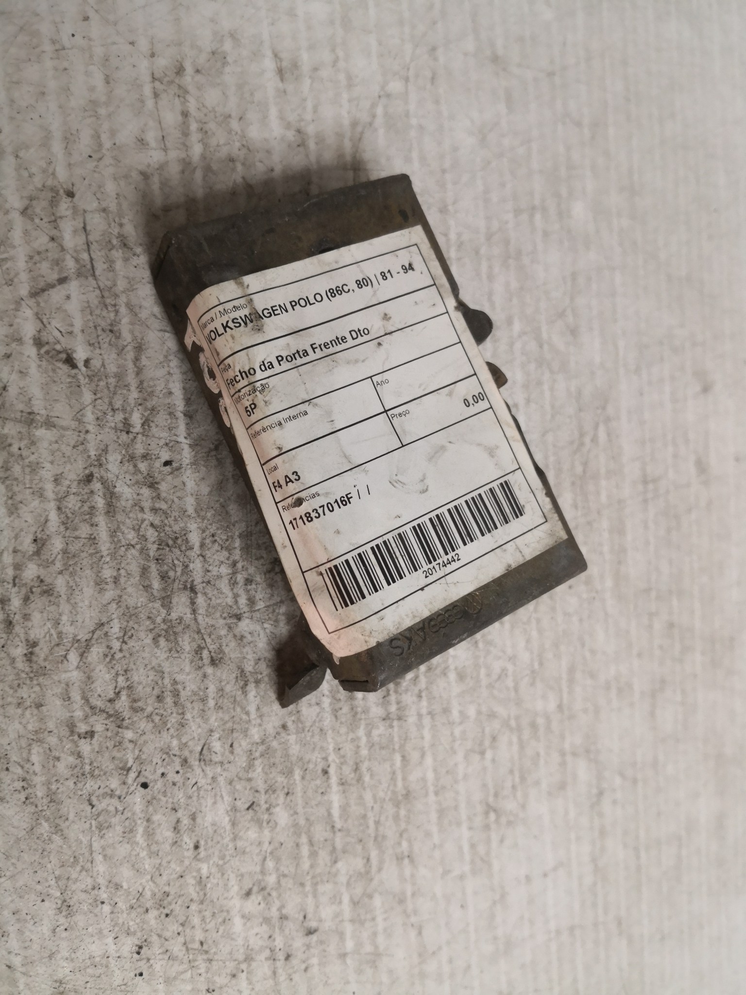 Fecho da Porta Frente Dto VOLKSWAGEN POLO (86C, 80) | 81 - 94 Imagem-2