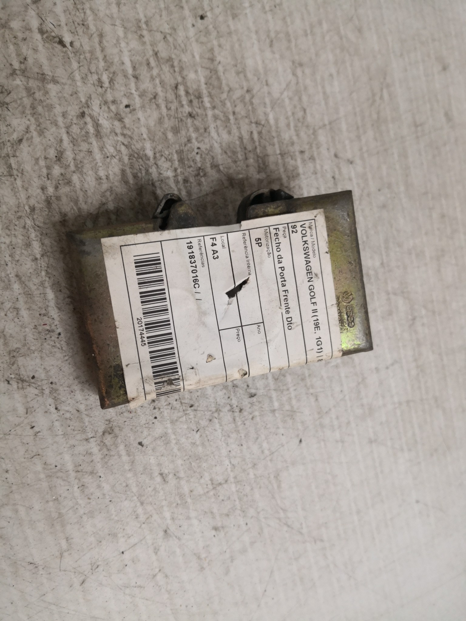 Fecho da Porta Frente Dto VOLKSWAGEN GOLF II (19E, 1G1) | 83 - 92 Imagem-2