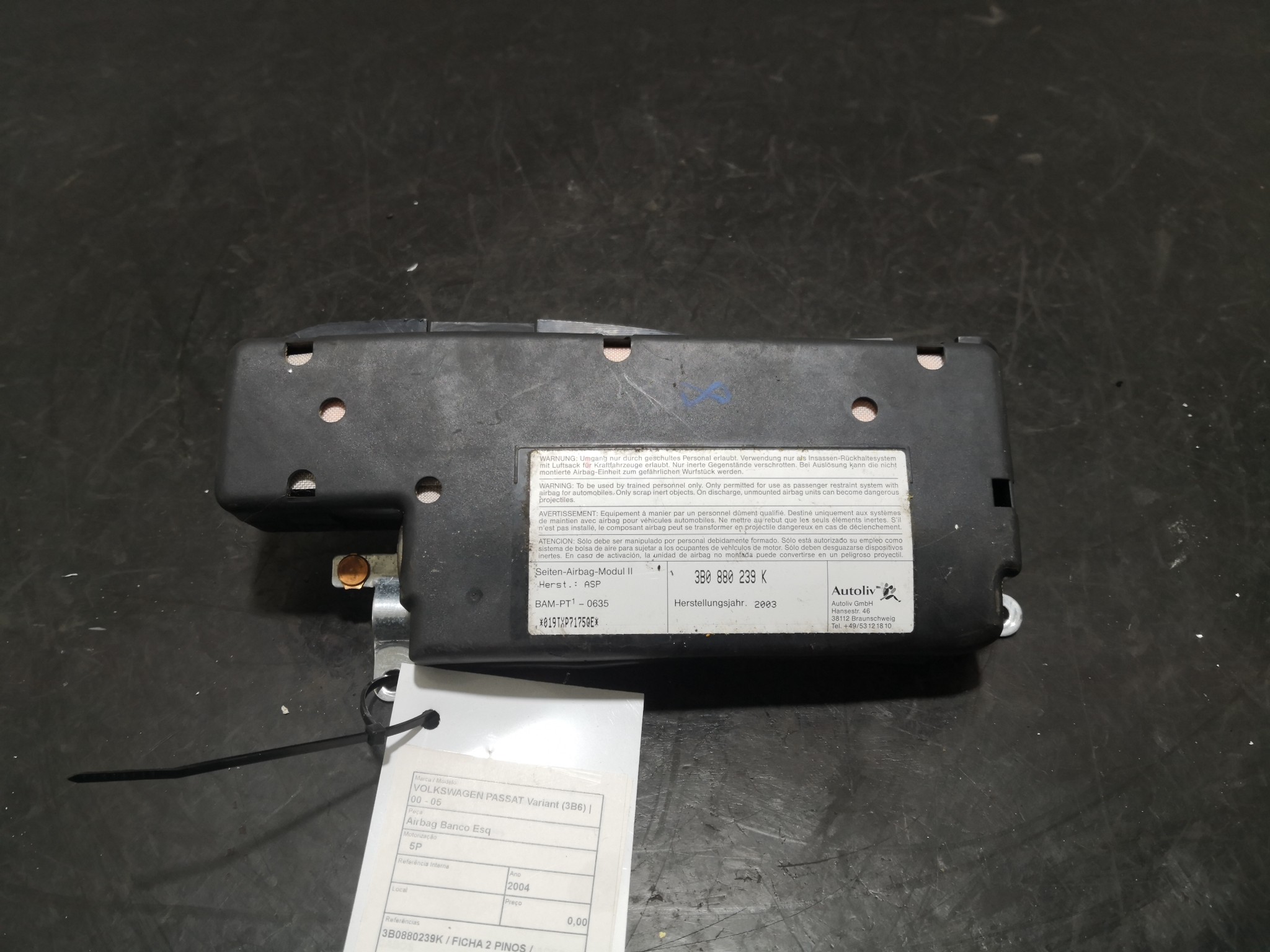 Airbag Banco Esq VOLKSWAGEN - ID S_98147