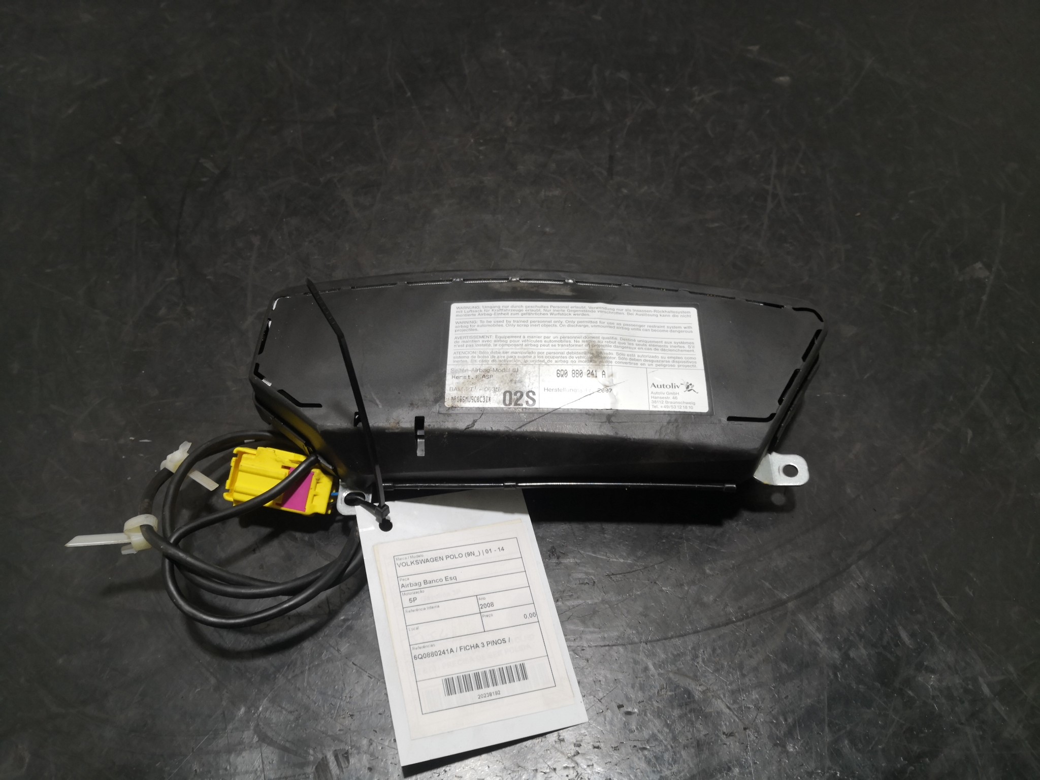 Airbag Banco Esq VOLKSWAGEN - ID S_98191