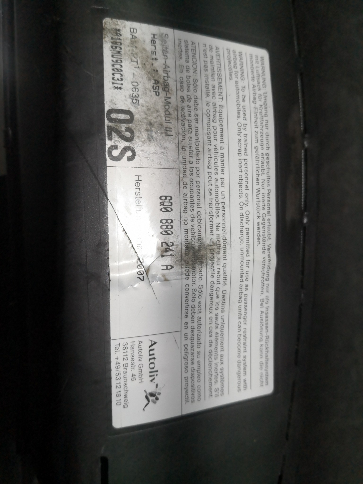 Airbag Banco Esq VOLKSWAGEN POLO (9N_) | 01 - 14 Imagem-1