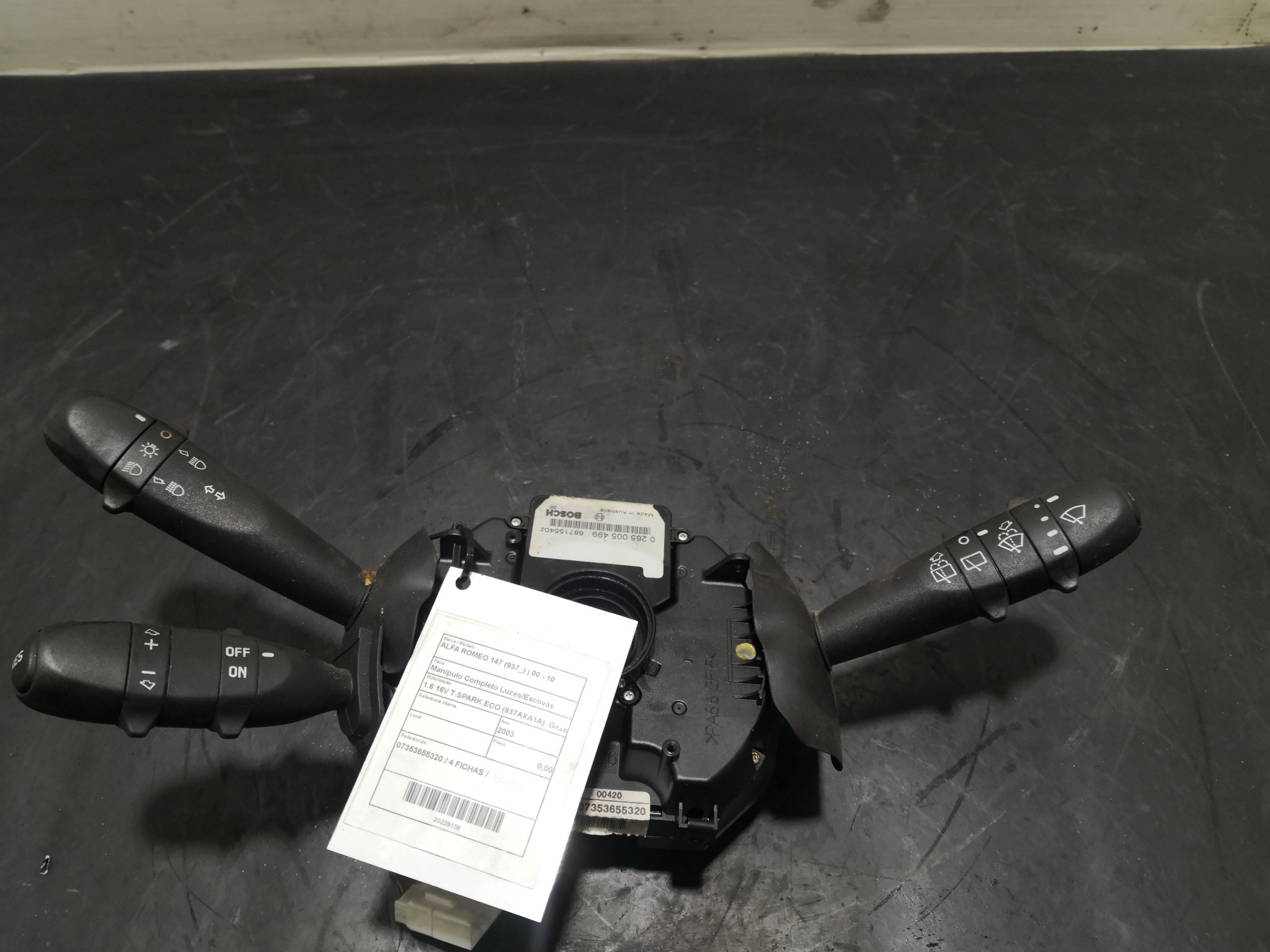 Manipulo Completo Luzes/Escovas ALFA ROMEO - ID S_99155