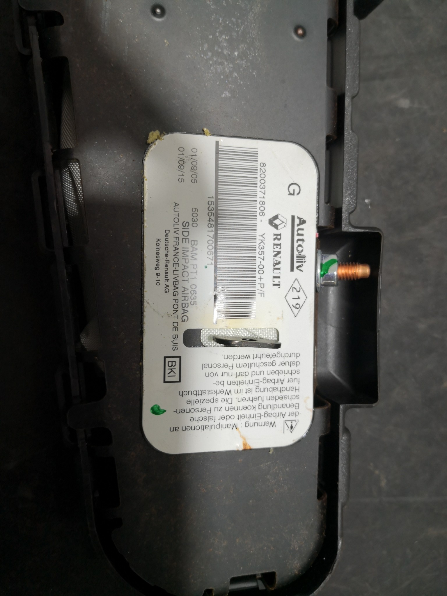 Airbag Banco Esq RENAULT MEGANE II Grandtour (KM0/1_) | 03 - 12 Imagem-2