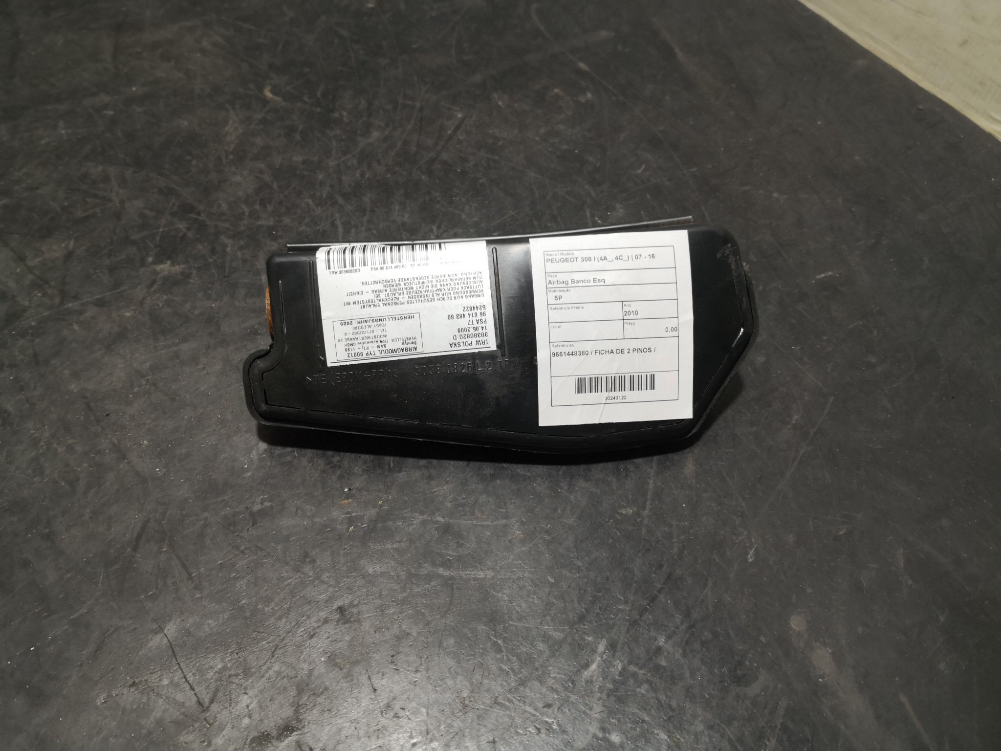 Airbag Banco Esq PEUGEOT - ID S_100121