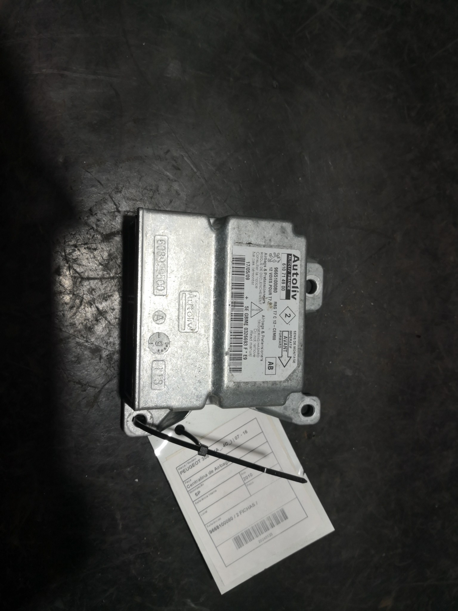 Centralina de Airbags PEUGEOT - ID S_100122