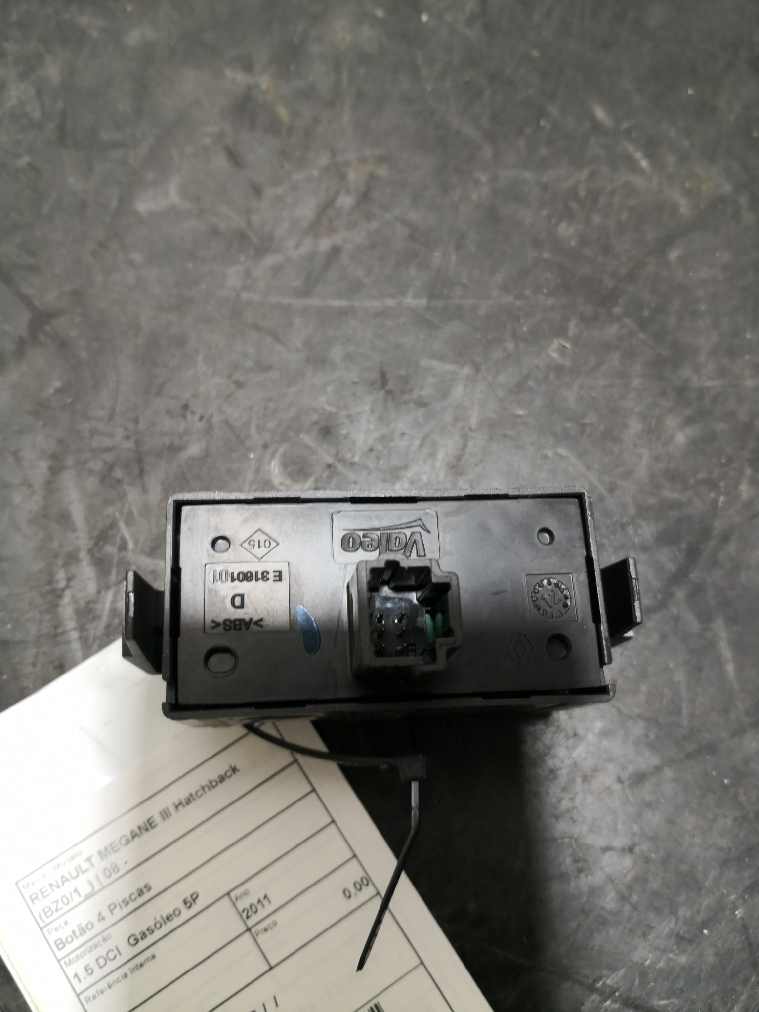 Botão 4 Piscas RENAULT MEGANE III Hatchback (BZ0/1_) | 08 -  Imagem-1