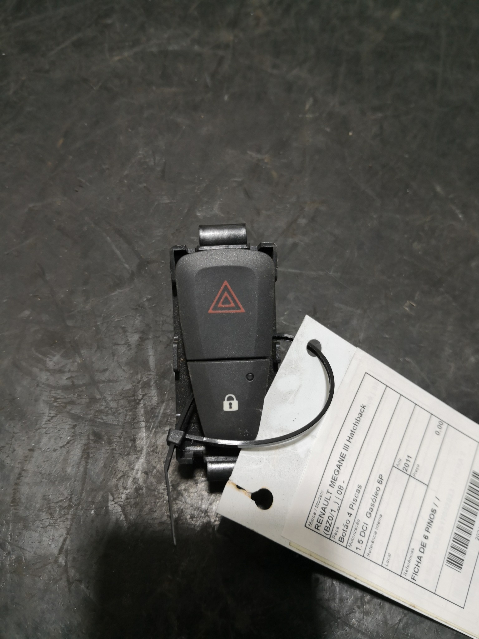 Botão 4 Piscas RENAULT MEGANE III Hatchback (BZ0/1_) | 08 -  Imagem-2