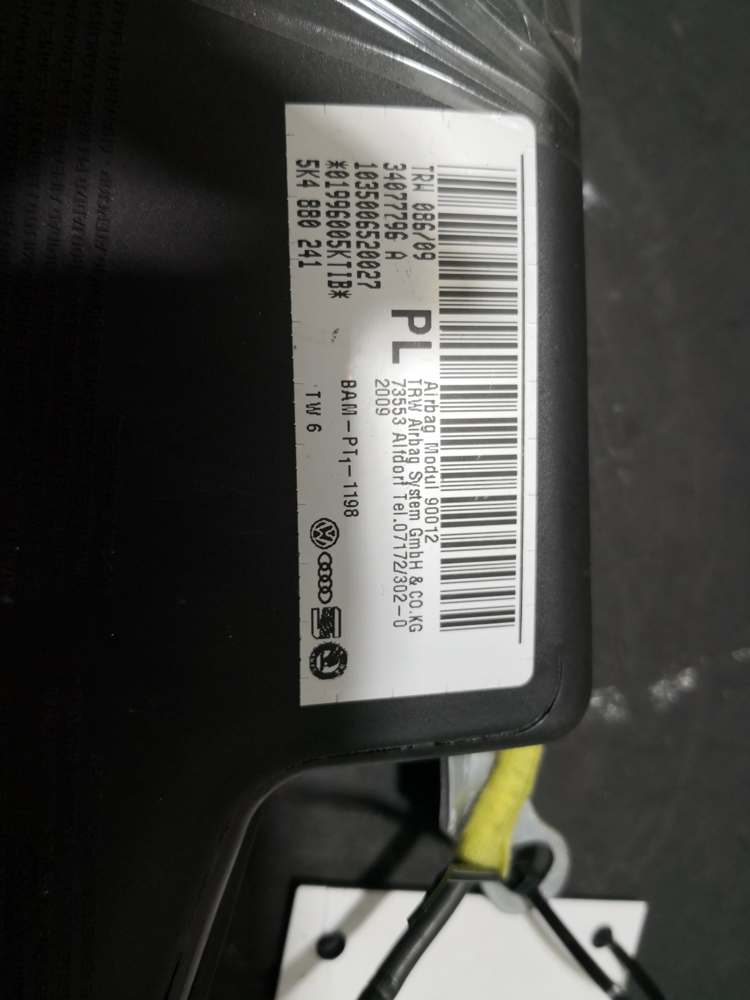 Airbag Banco Esq VOLKSWAGEN GOLF VI (5K1) | 08 - 14 Imagem-1