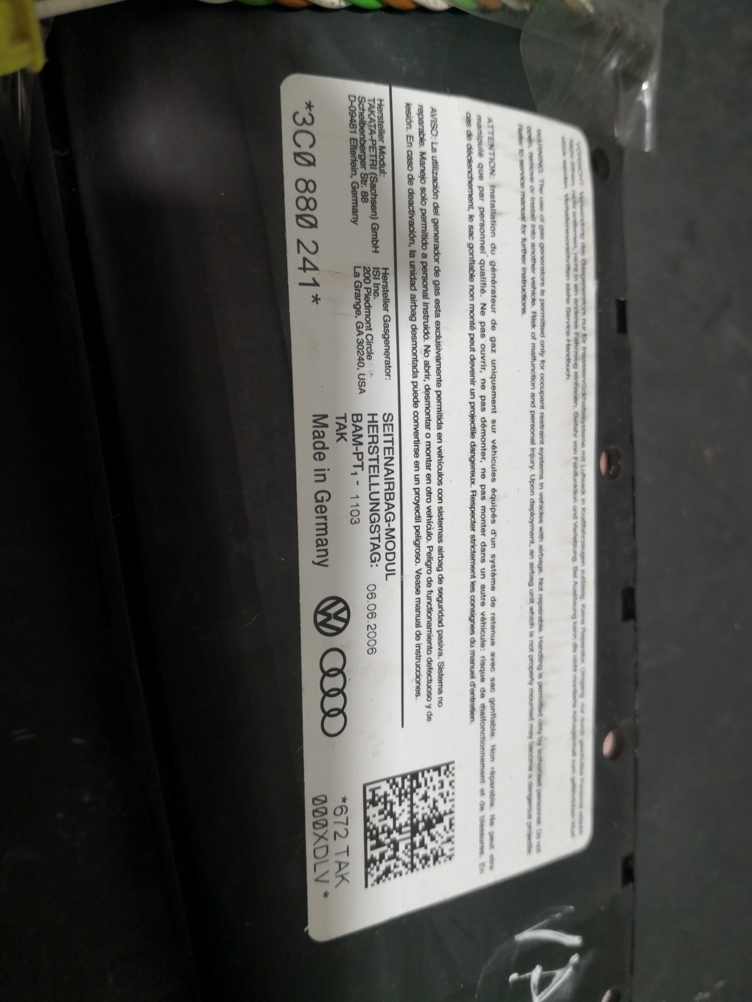 Airbag Banco Esq VOLKSWAGEN PASSAT (3C2) | 05 - 10 Imagem-2