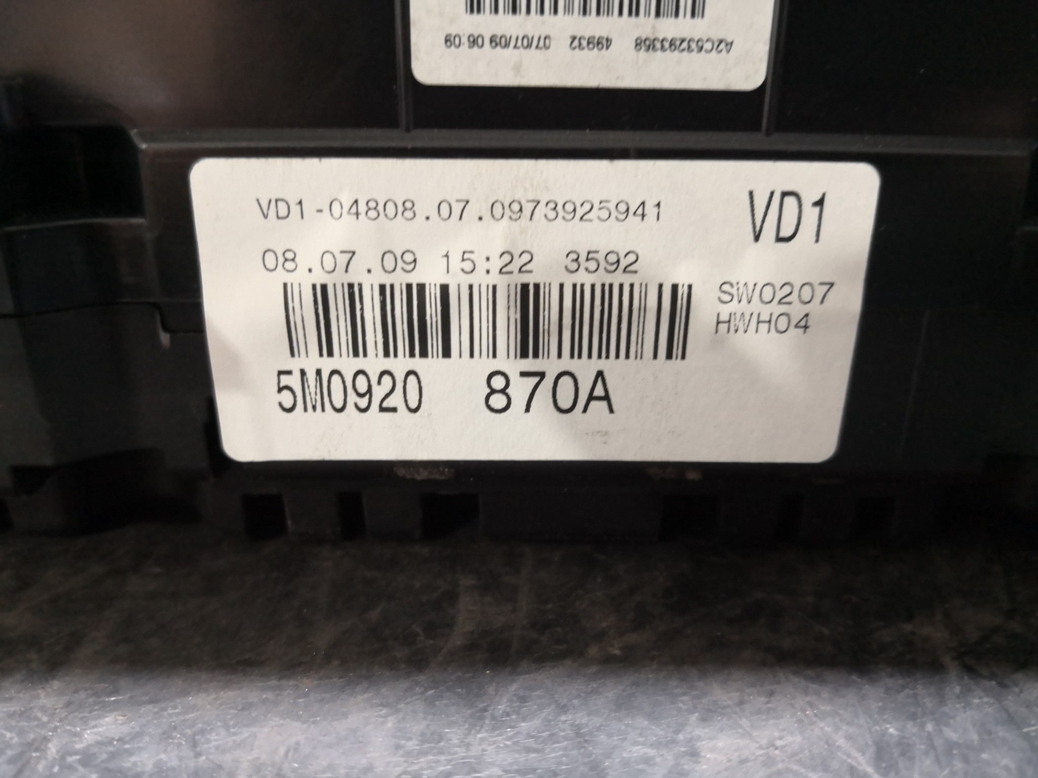 Quadrante VOLKSWAGEN GOLF PLUS (5M1, 521) | 04 - 13 Imagem-3