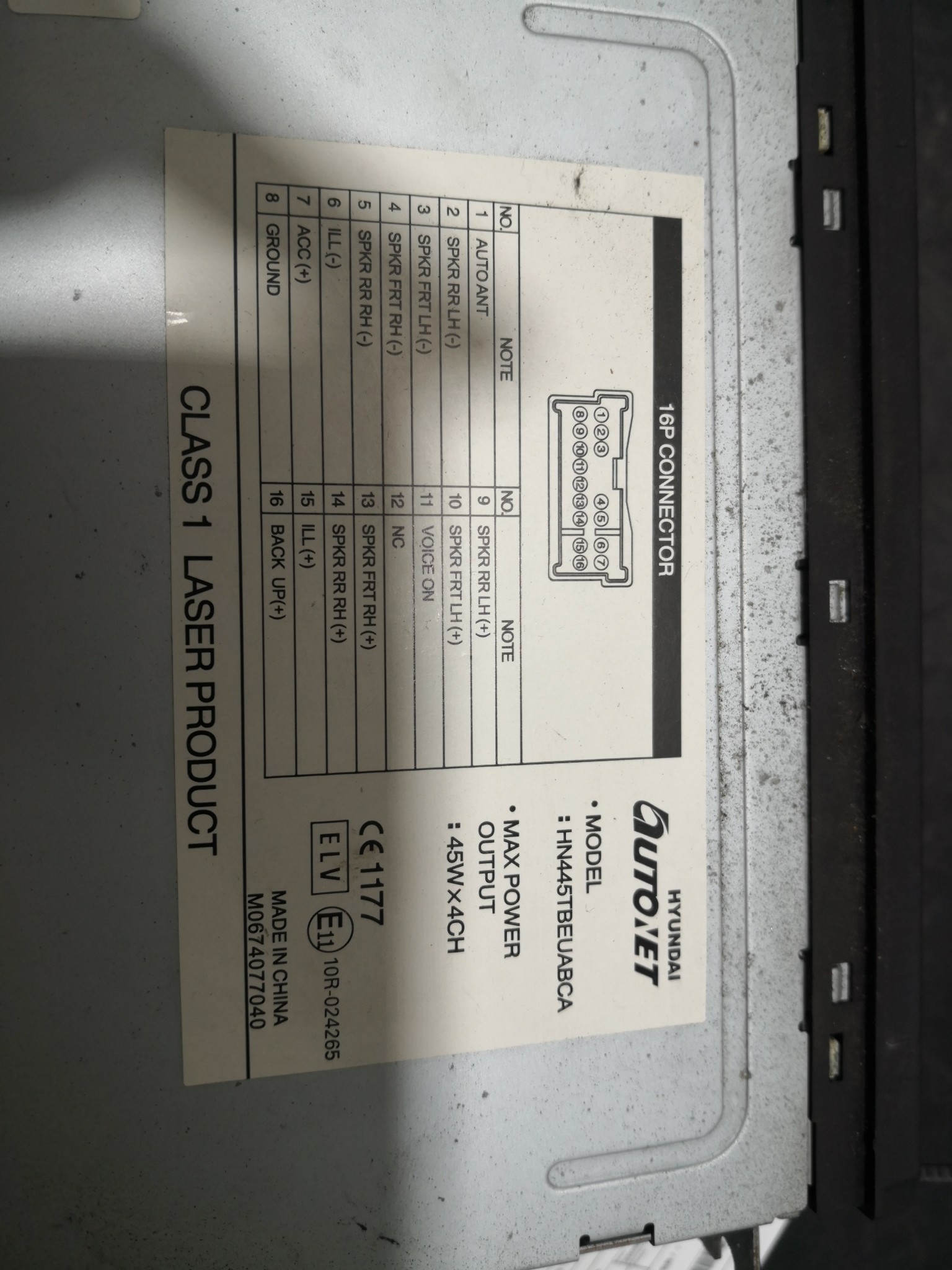 Rádio HYUNDAI GETZ (TB) | 01 - 11 Imagem-1