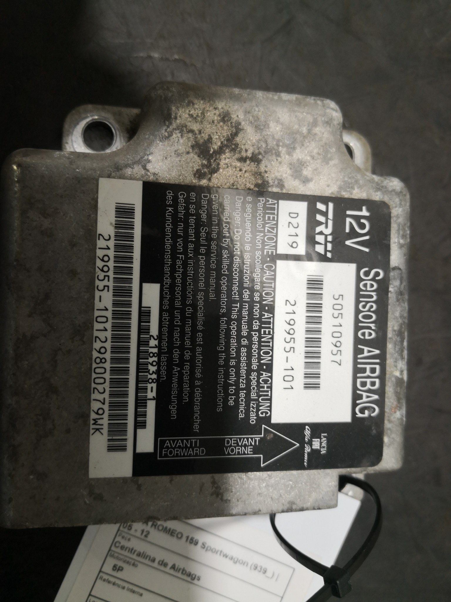 Centralina de Airbags ALFA ROMEO 159 Sportwagon (939_) | 05 - 12 Imagem-1