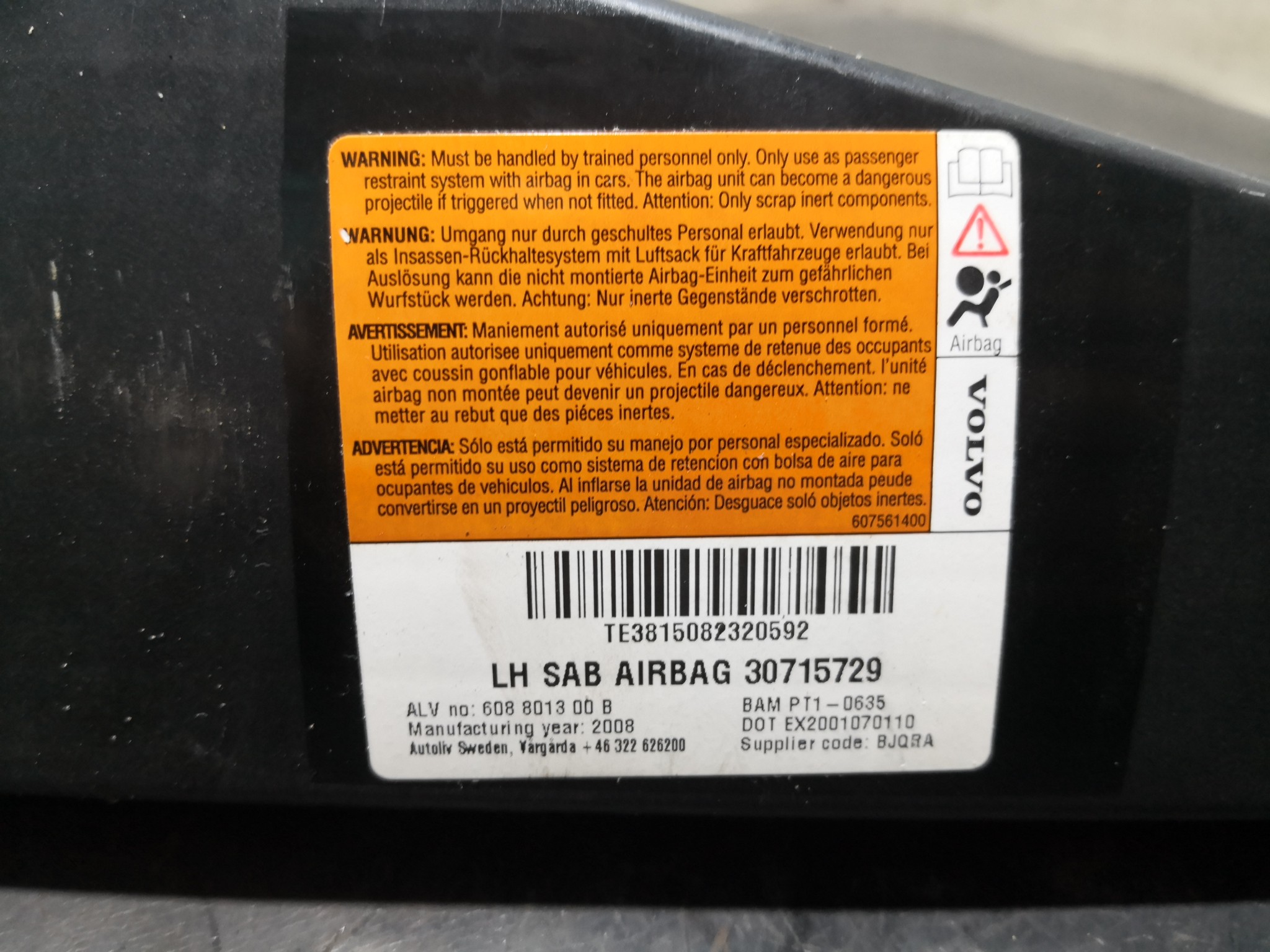 Airbag Banco Esq VOLVO S80 II (124) | 06 -  Imagem-3