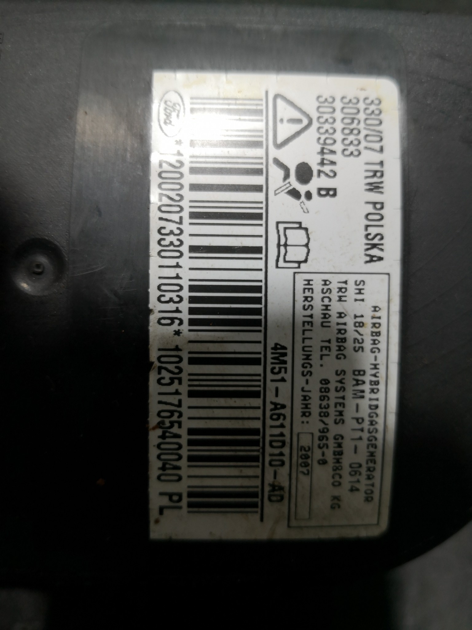 Airbag Banco Dto FORD FOCUS II (DA_, HCP, DP) | 04 - 13 Imagem-1