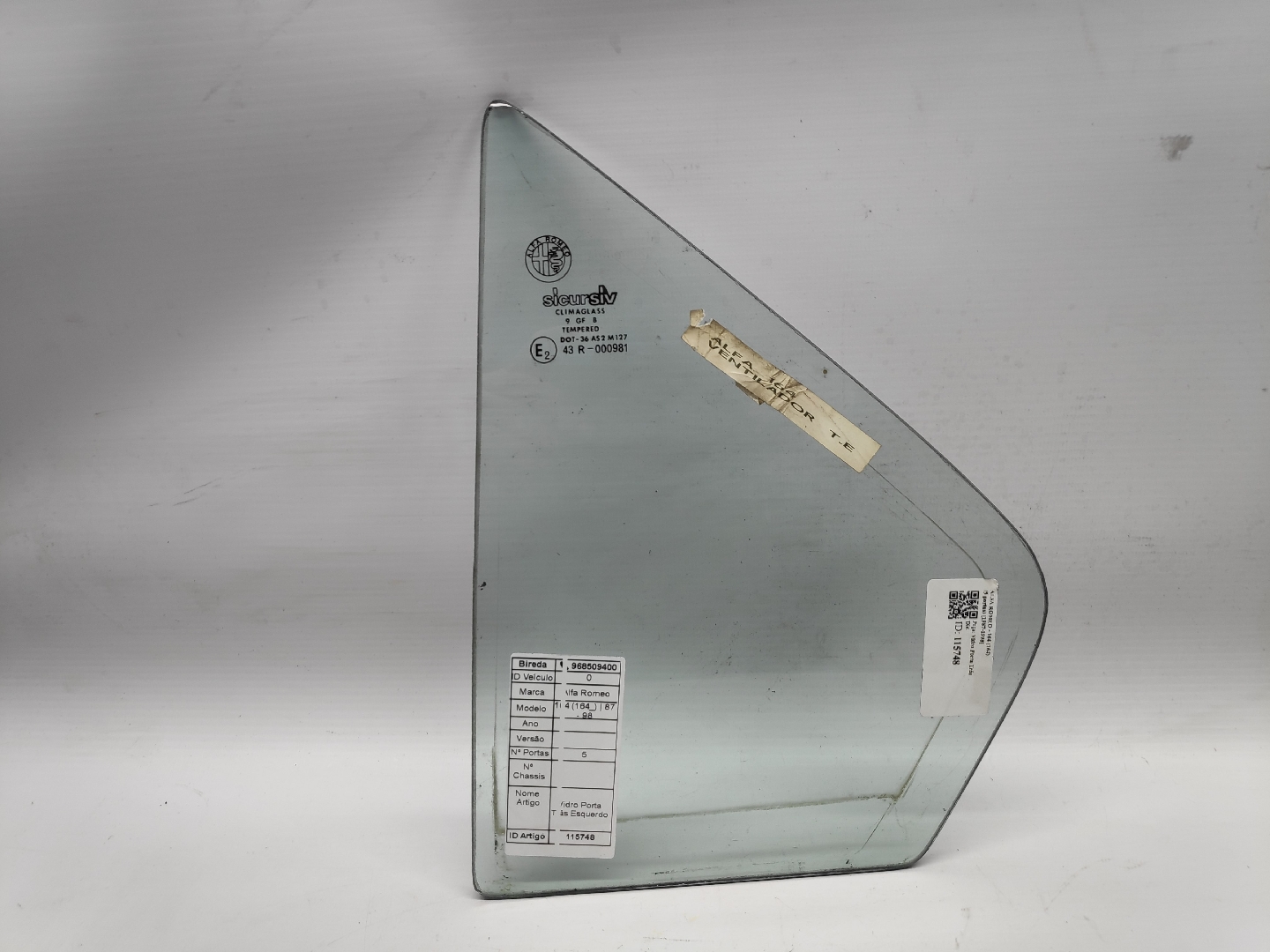 Vetro del porta post sinistra ALFA ROMEO 164 (164_) | 87 - 98