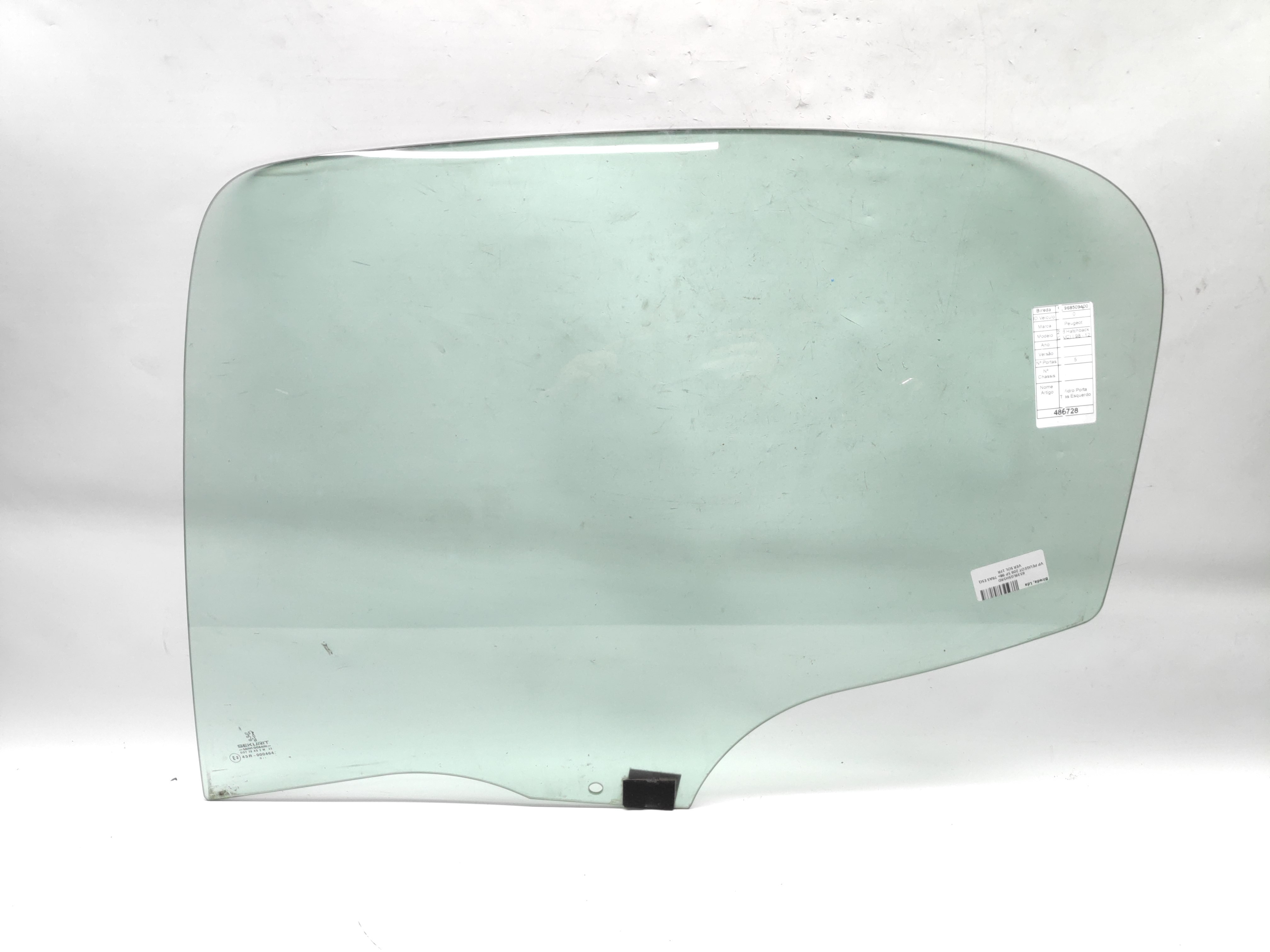 Left Rear Door Glass PEUGEOT 206 Hatchback (2A/C) | 98 - 12