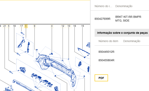 Guia Para Choques Tras Esquerda RENAULT CLIO V (BF_) | 19 - 
