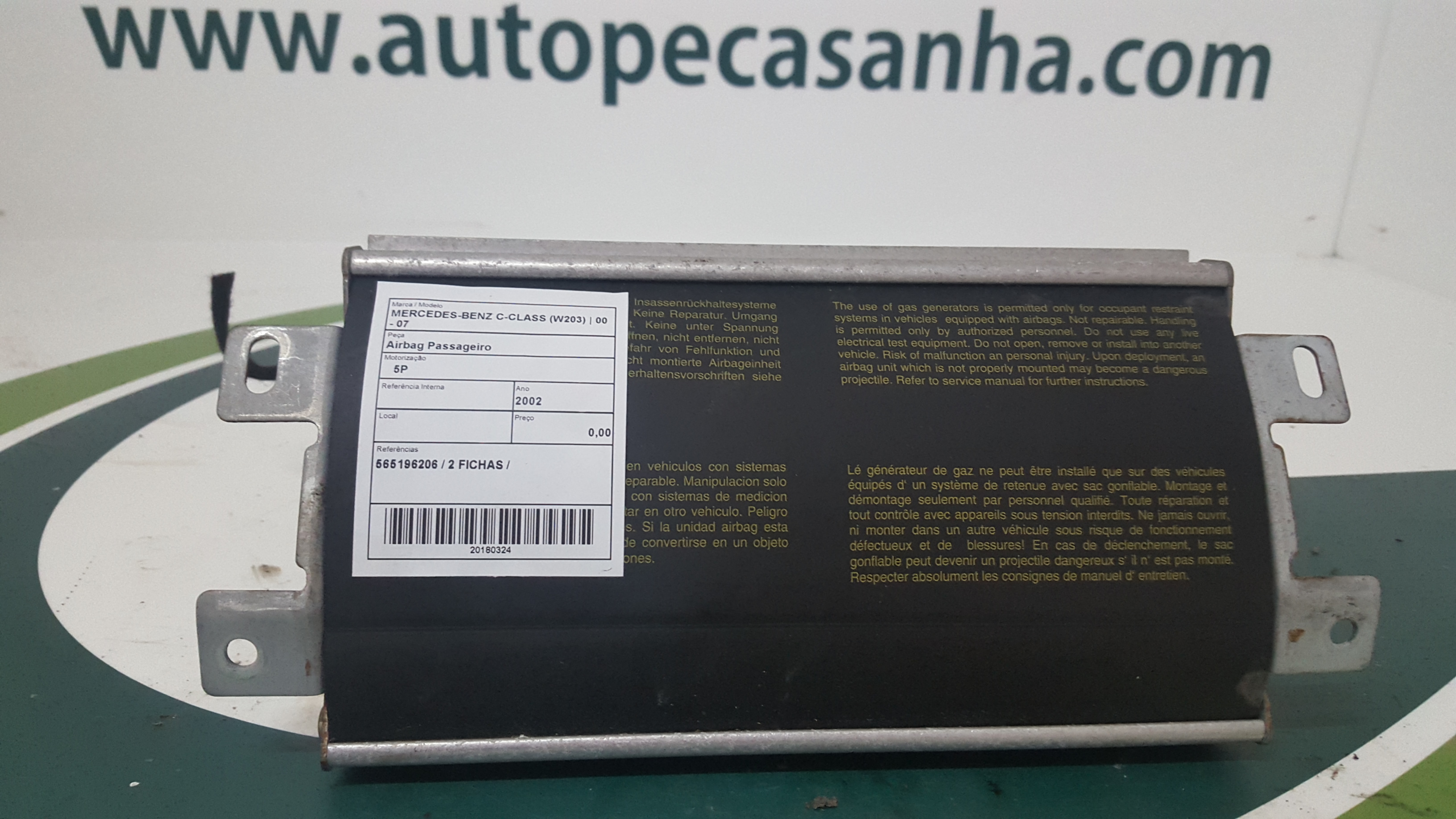 Airbag Passageiro MERCEDES-BENZ - ID S_40323