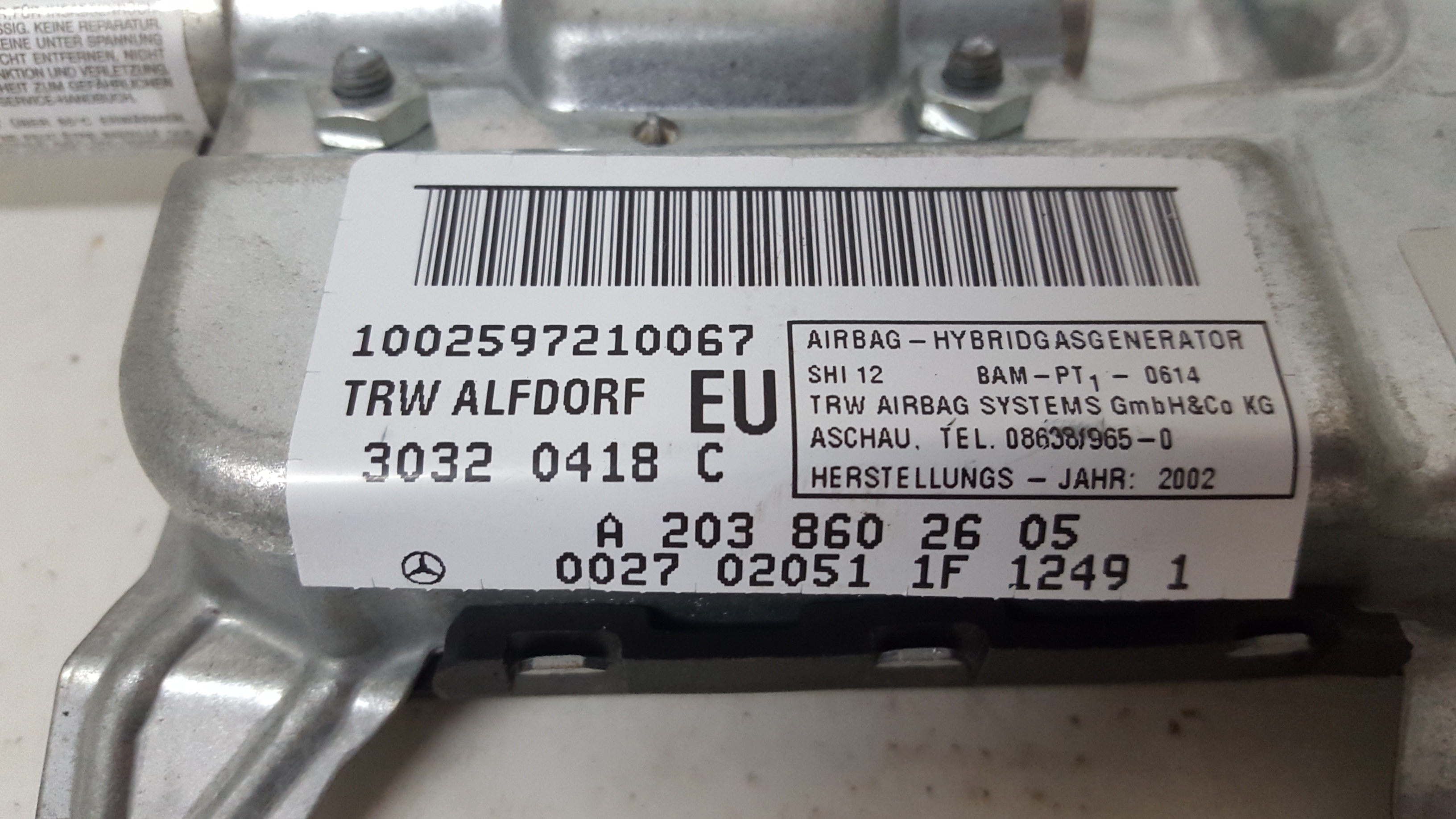 Airbag de Porta Frente Dto MERCEDES-BENZ C-CLASS T-Model (S203) | 01 - 07 Imagem-1