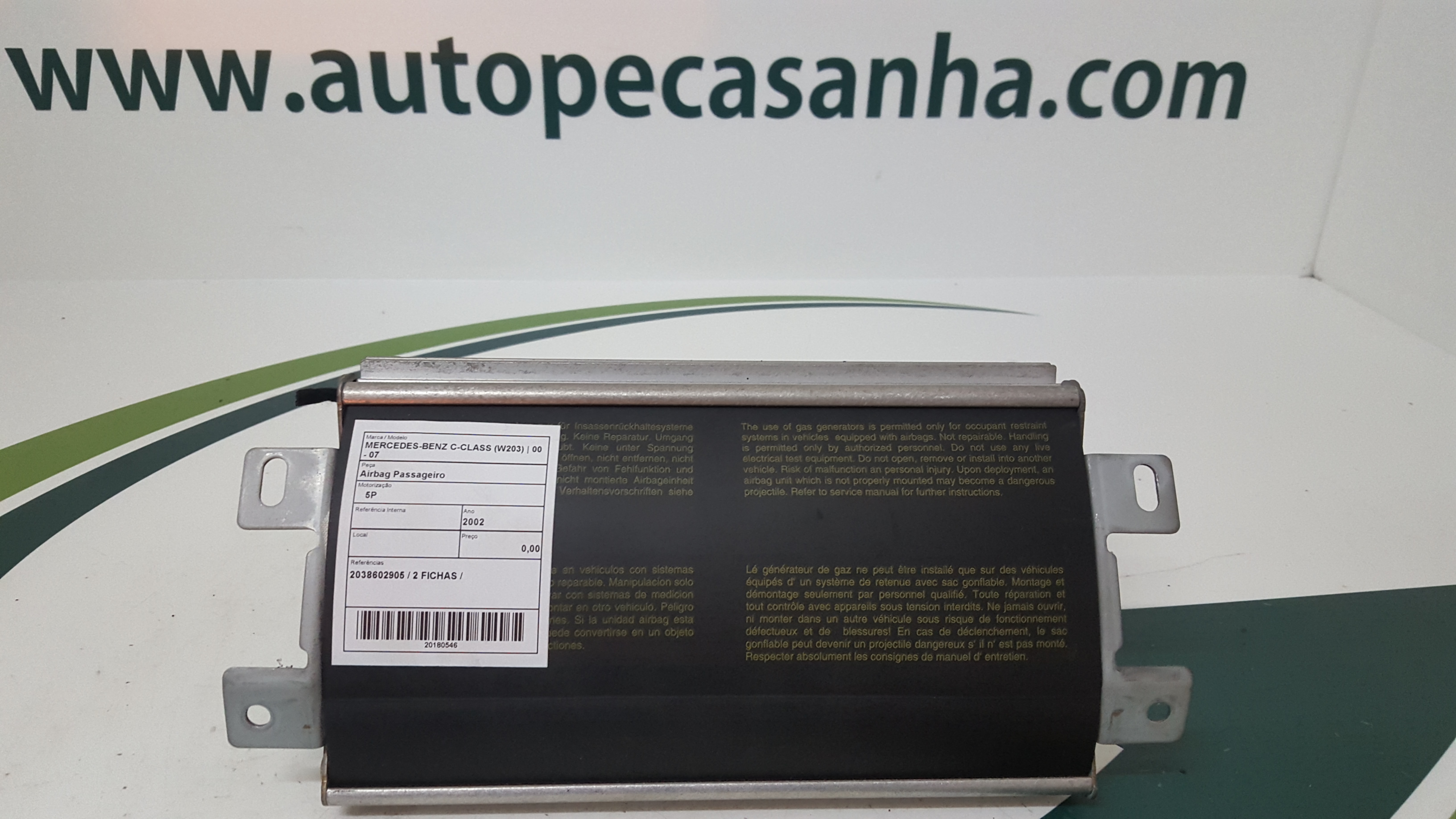 Airbag Passageiro MERCEDES-BENZ - ID S_40545