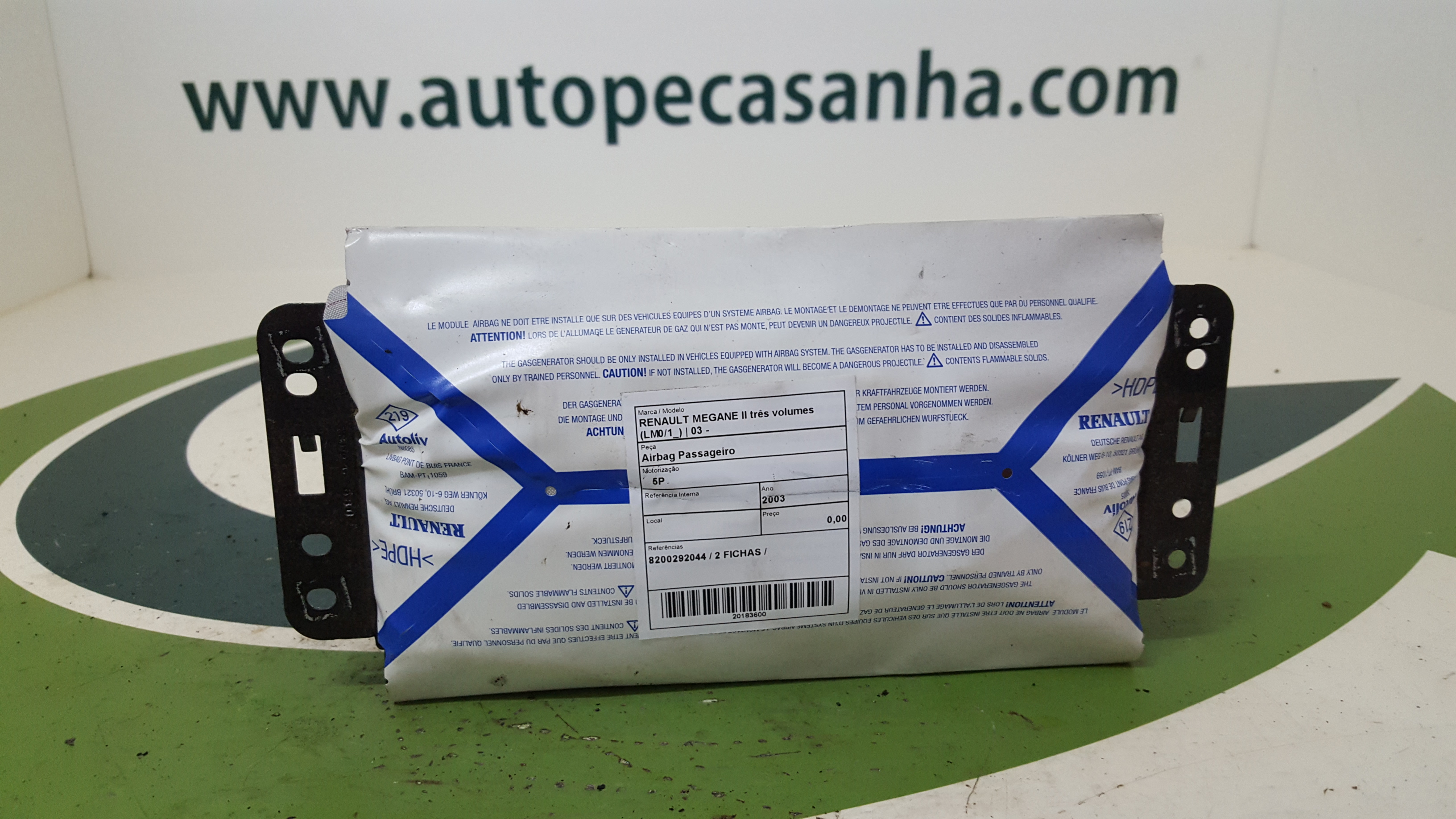 Airbag Passageiro RENAULT - ID S_43599