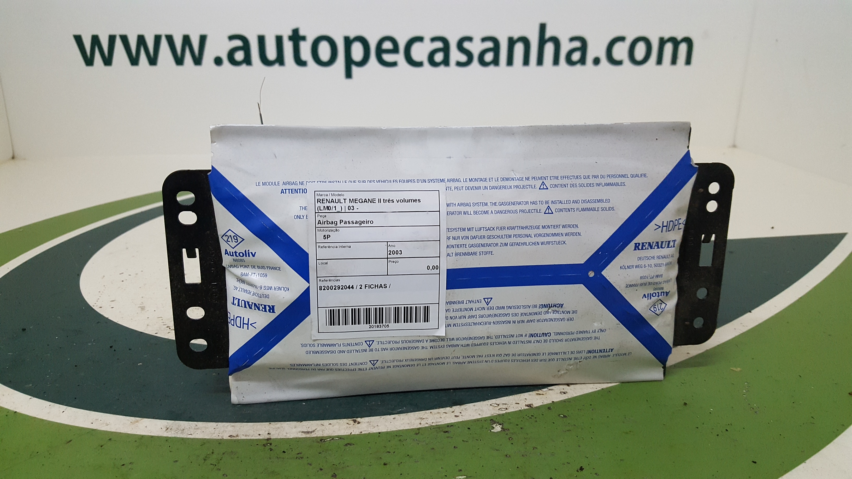 Airbag Passageiro RENAULT - ID S_43704