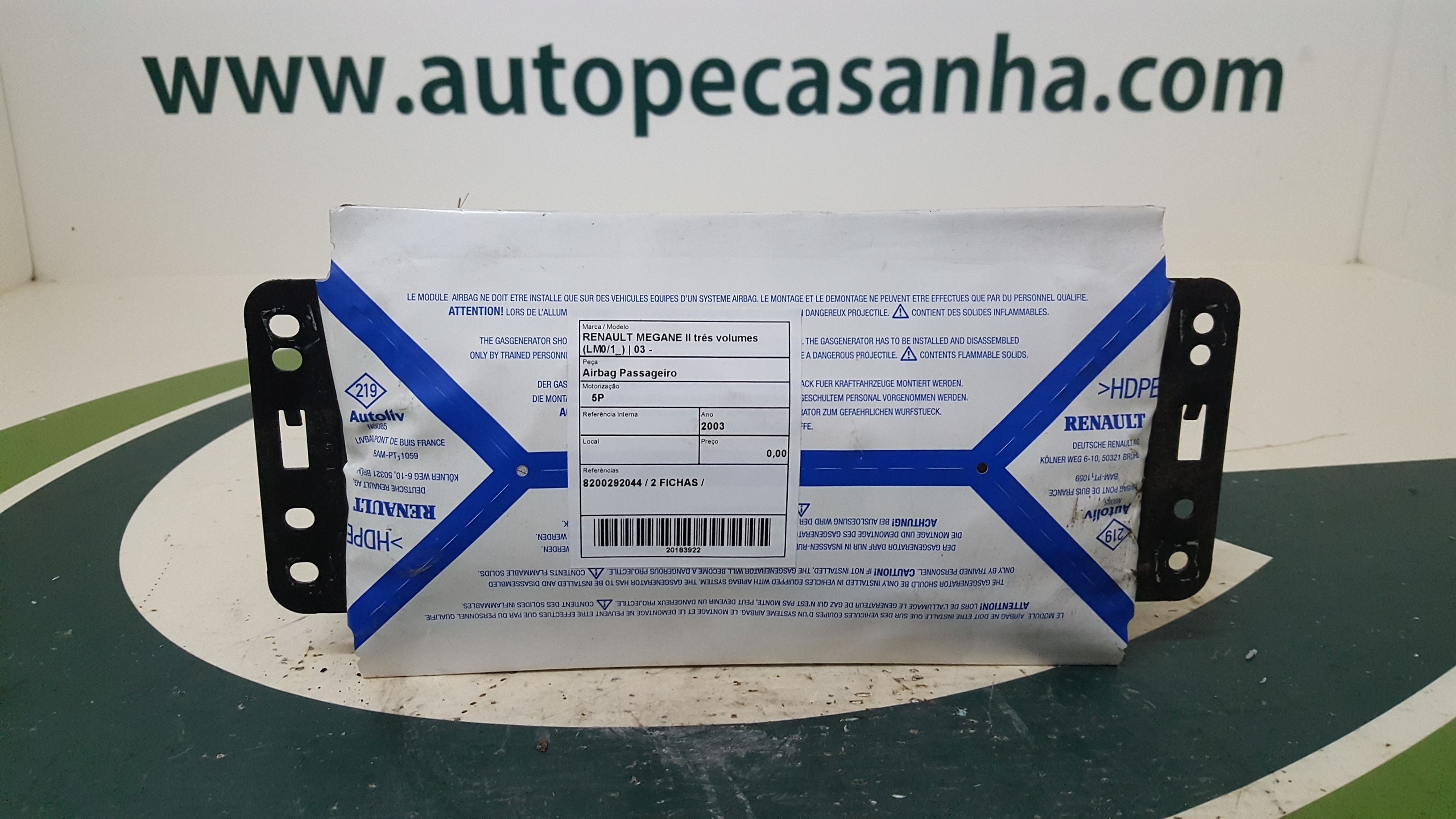 Airbag Passageiro RENAULT - ID S_43921