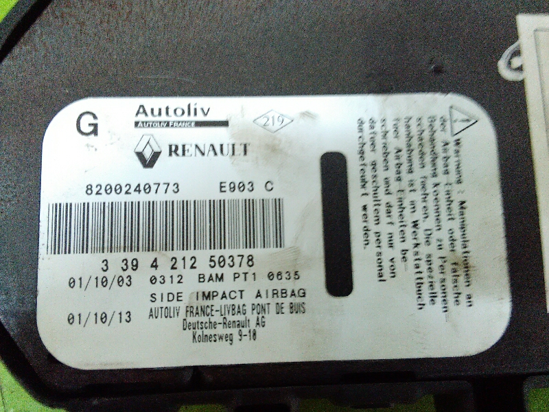 Airbag Banco Esq RENAULT ESPACE IV (JK0/1_) | 02 -  Imagem-2