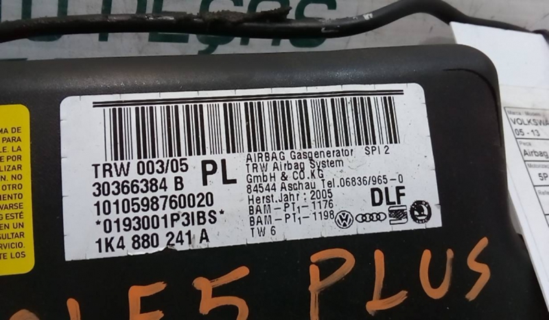 Airbag Banco Esq VOLKSWAGEN GOLF PLUS (5M1, 521) | 04 - 13 Imagem-1