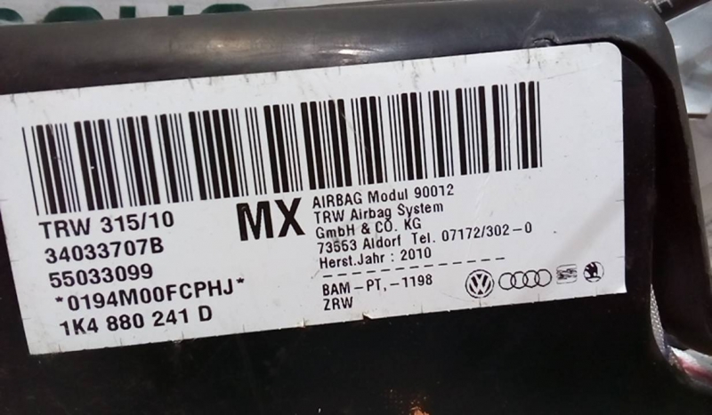 Airbag Banco Esq VOLKSWAGEN GOLF VI Variant (AJ5) | 09 - 14 Imagem-1
