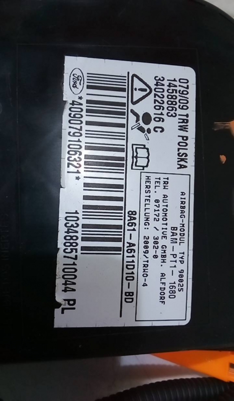 Airbag Banco Dto FORD FIESTA VI (CB1, CCN) | 08 -  Imagem-1