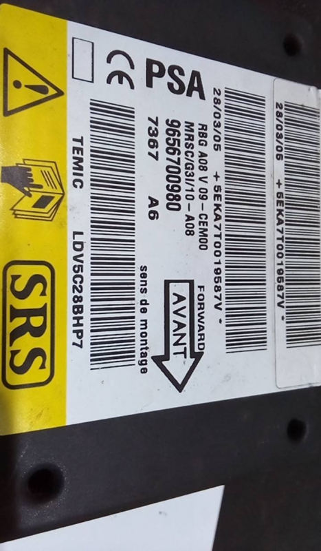 Centralina de Airbags PEUGEOT 1007 (KM_) | 05 -  Imagem-1