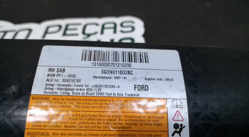 Airbag Banco Dto FORD S-MAX (WA6) | 06 - 14 Imagem-2