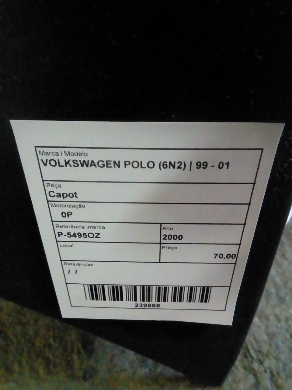 Capot VOLKSWAGEN POLO (6N2) | 99 - 01 Imagem-2