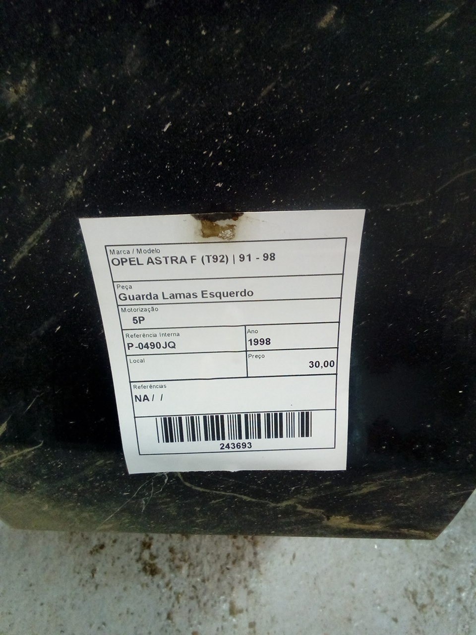 Guarda Lamas Esquerdo OPEL ASTRA F (T92) | 91 - 98 Imagem-2
