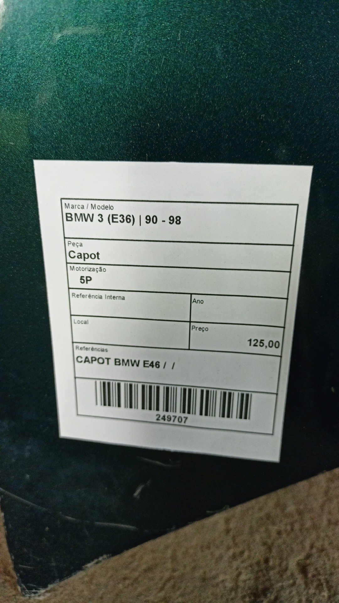 Capo BMW 3 (E36) | 90 - 98 Imagem-2