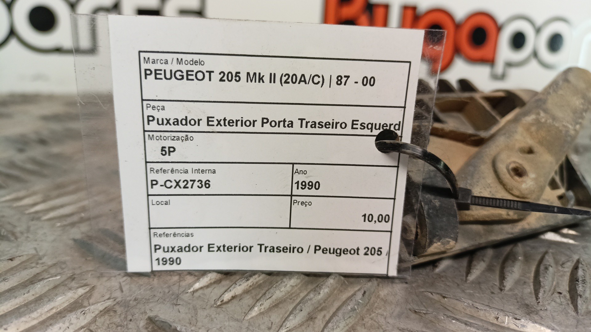 Puxador Exterior Porta Traseiro Esquerdo PEUGEOT 205 II (20A/C) | 87 - 00 Imagem-2