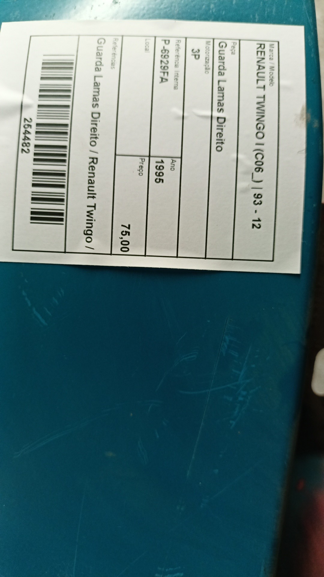 Right Fender RENAULT TWINGO I (C06_) | 93 - 12 Imagem-2