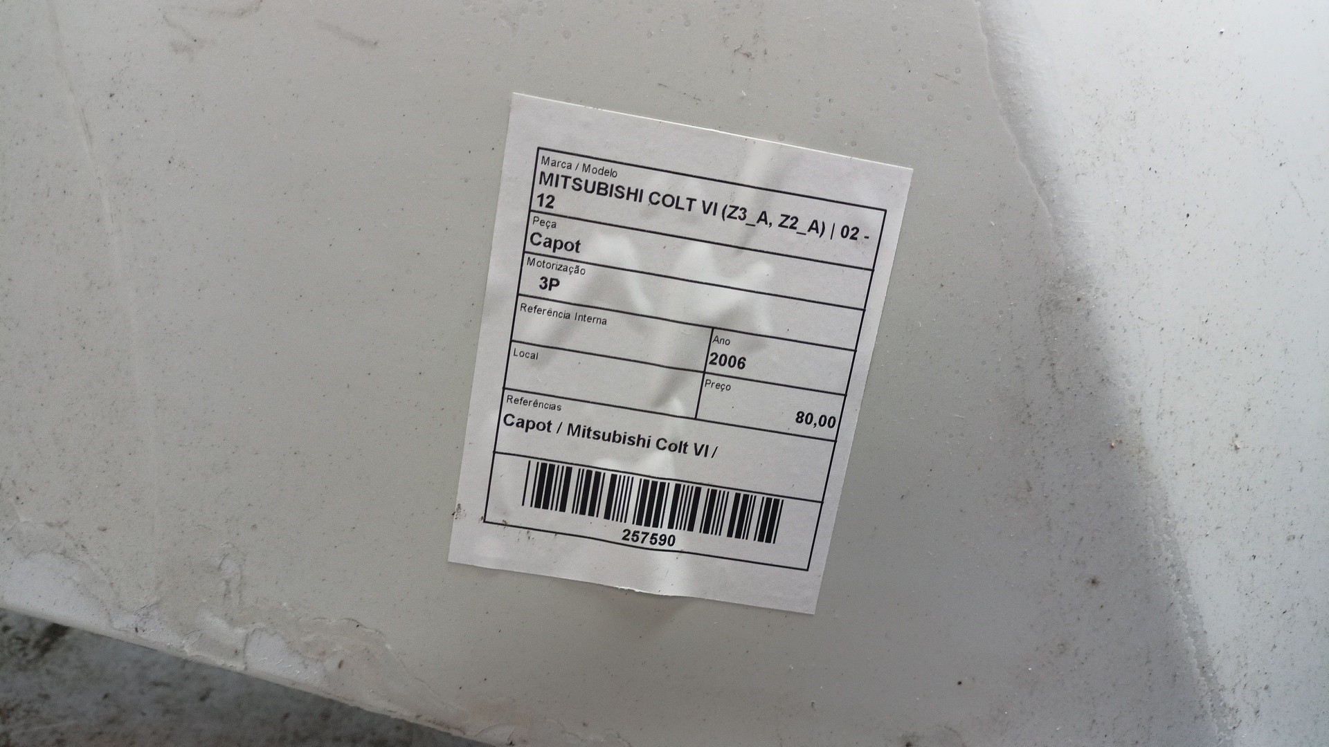 Capot MITSUBISHI COLT VI (Z3_A, Z2_A) | 02 - 12 Imagem-2