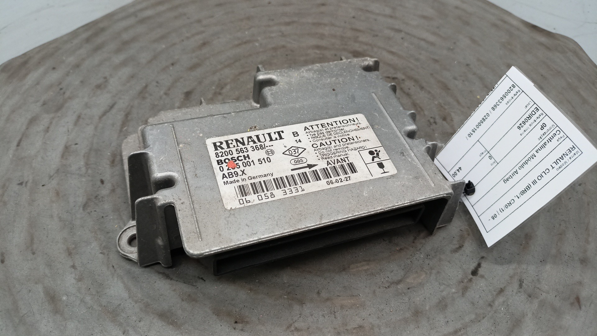 Centralina Módulo Airbag RENAULT CLIO III (BR0/1, CR0/1) | 05 - 