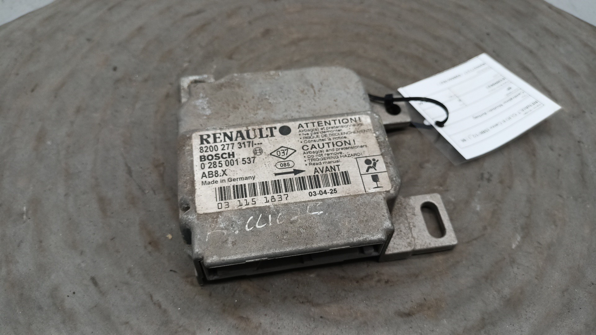 Centralina Módulo Airbag RENAULT CLIO II Caixa (SB0/1/2_) | 98 - 