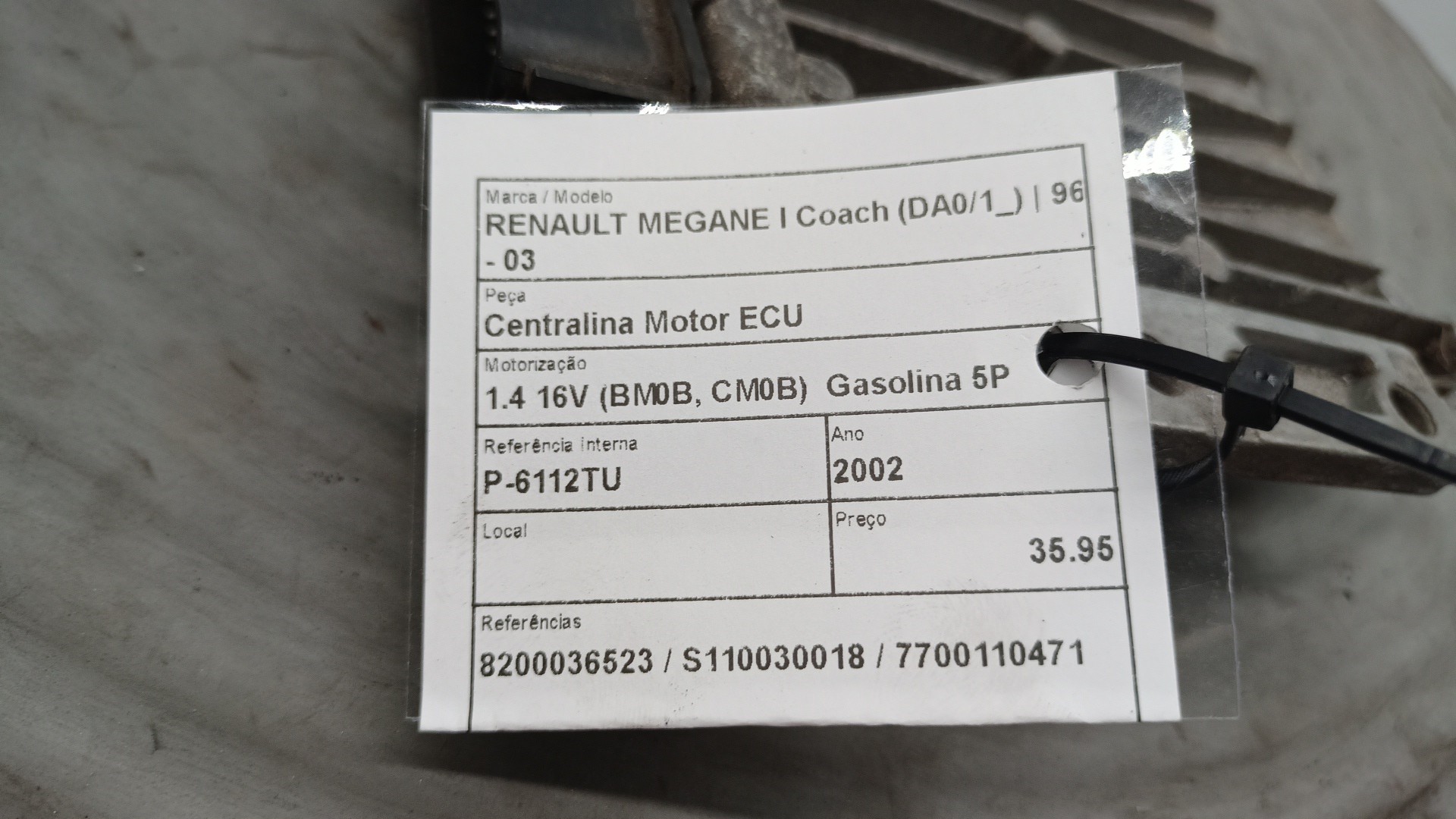 Centralina Motor ECU RENAULT MEGANE I Coach (DA0/1_) | 96 - 03 Imagem-3